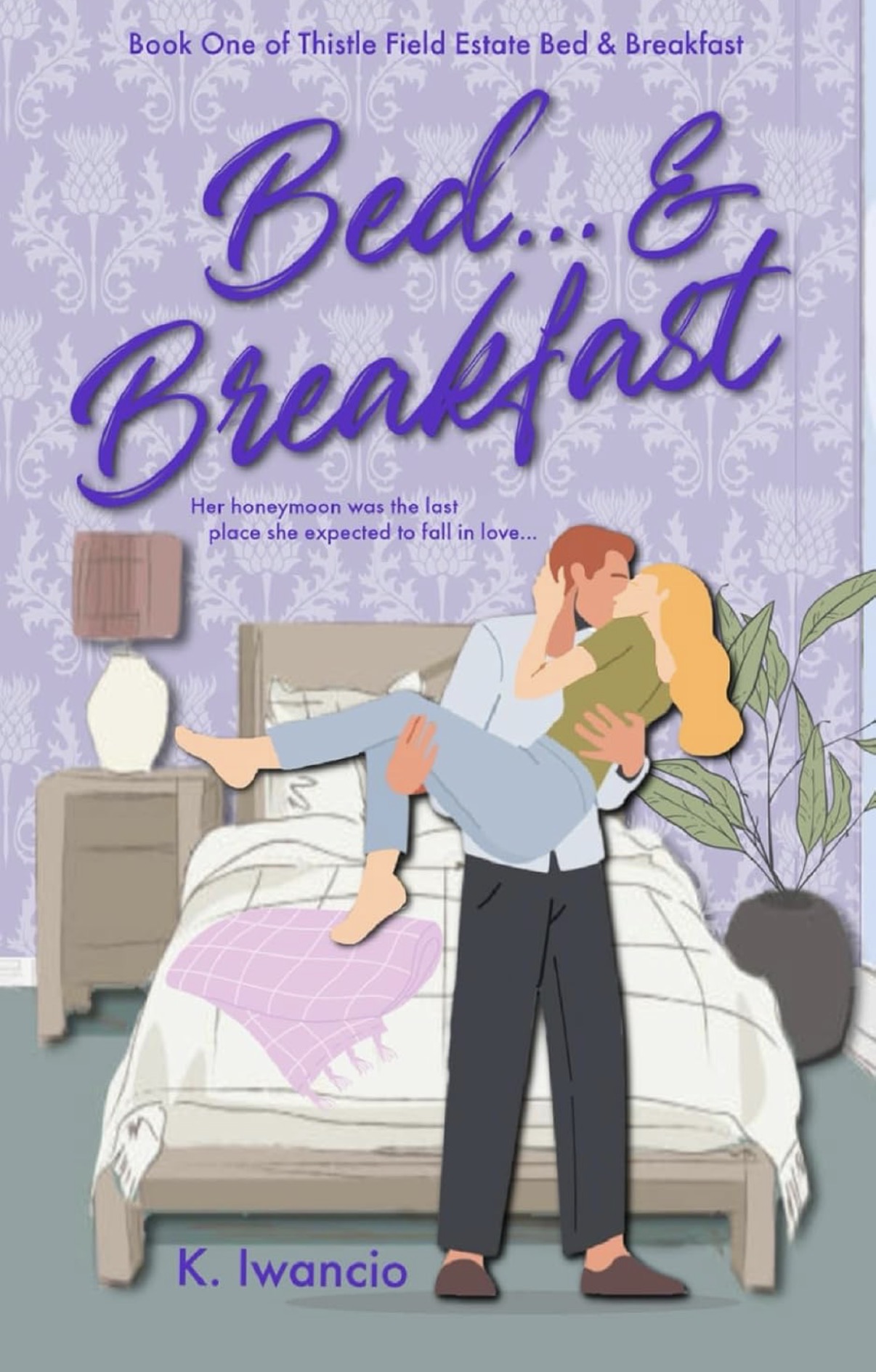 Cover of Bed... & Breakfast by K. Iwancio, showing an illustrated couple beside a bed.